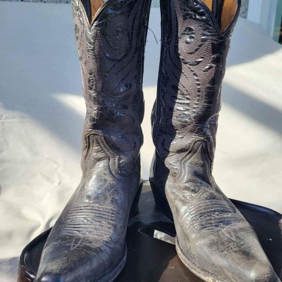 Distressed colour cowboy boot - Picture 2 of 5
